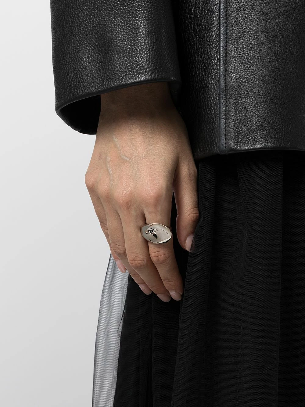 Alexander McQueen Molten polished cocktail ring 2 Alexander McQueen Molten polished cocktail ring