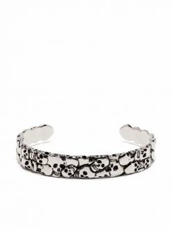 Alexander McQueen skull-engraved cuff bracelet