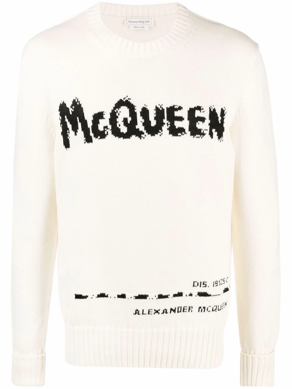 Alexander McQueen Graffiti intarsia knit jumper 1 Alexander McQueen Graffiti intarsia-knit jumper