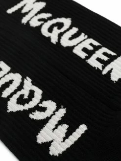Alexander McQueen logo-intarsia ribbed socks