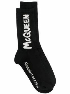 Alexander McQueen logo-intarsia ribbed socks