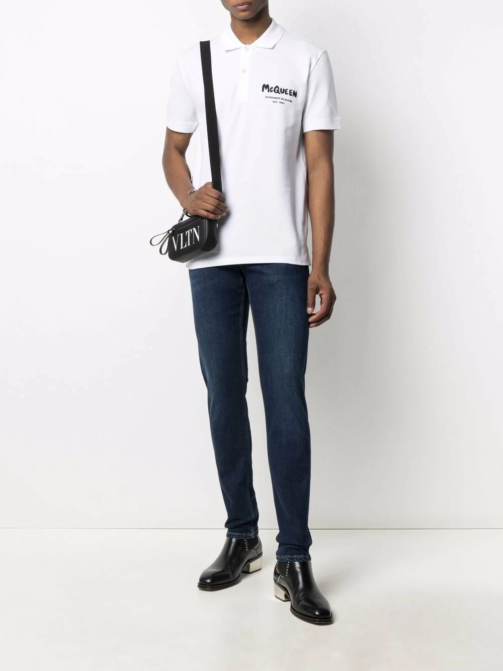 Alexander McQueen Graffiti logo polo shirt 2 Alexander McQueen graffiti-logo polo shirt