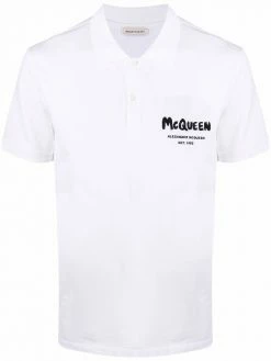 Alexander McQueen graffiti-logo polo shirt