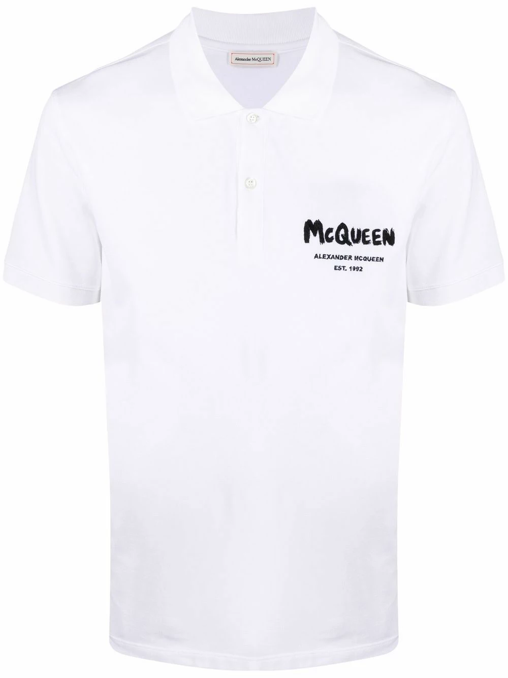 Alexander McQueen Graffiti logo polo shirt 1 Alexander McQueen graffiti-logo polo shirt