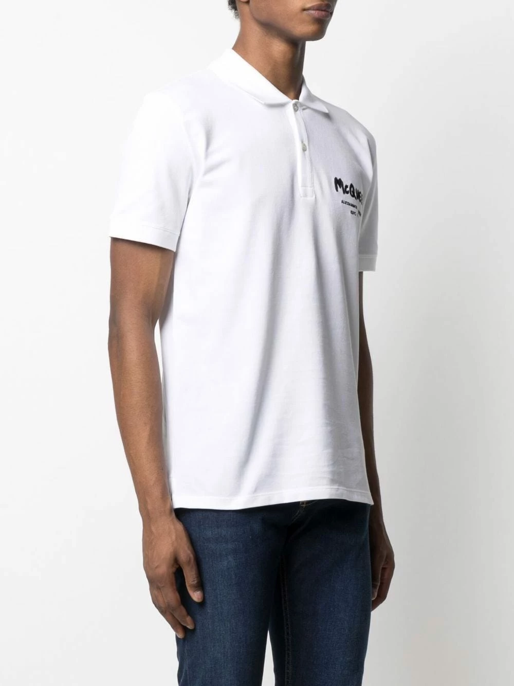 Alexander McQueen Graffiti logo polo shirt 3 Alexander McQueen graffiti-logo polo shirt