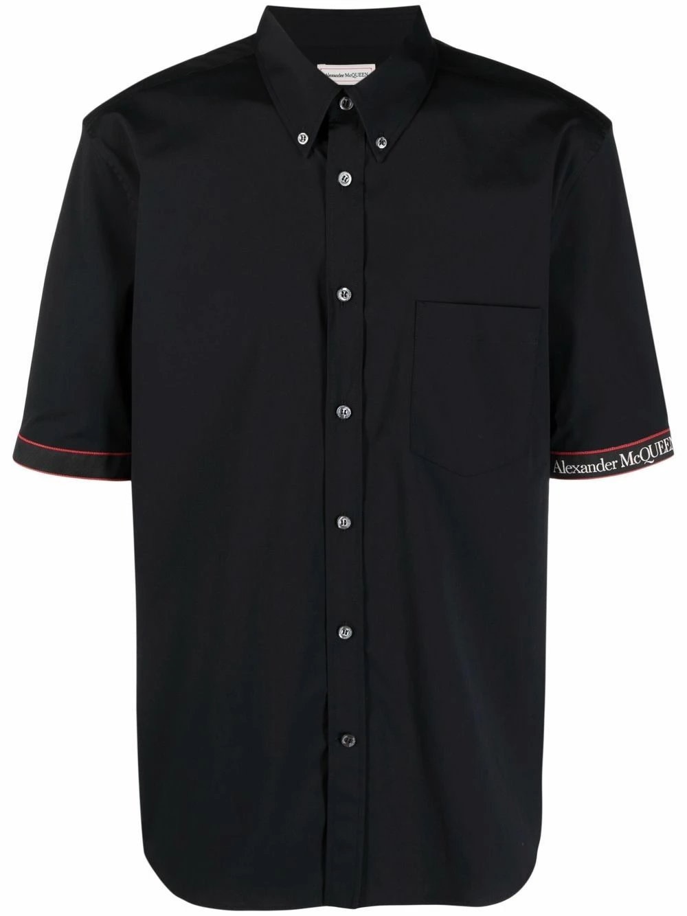 Alexander McQueen Logo trim short sleeve shirt 1 Alexander McQueen logo-trim short-sleeve shirt