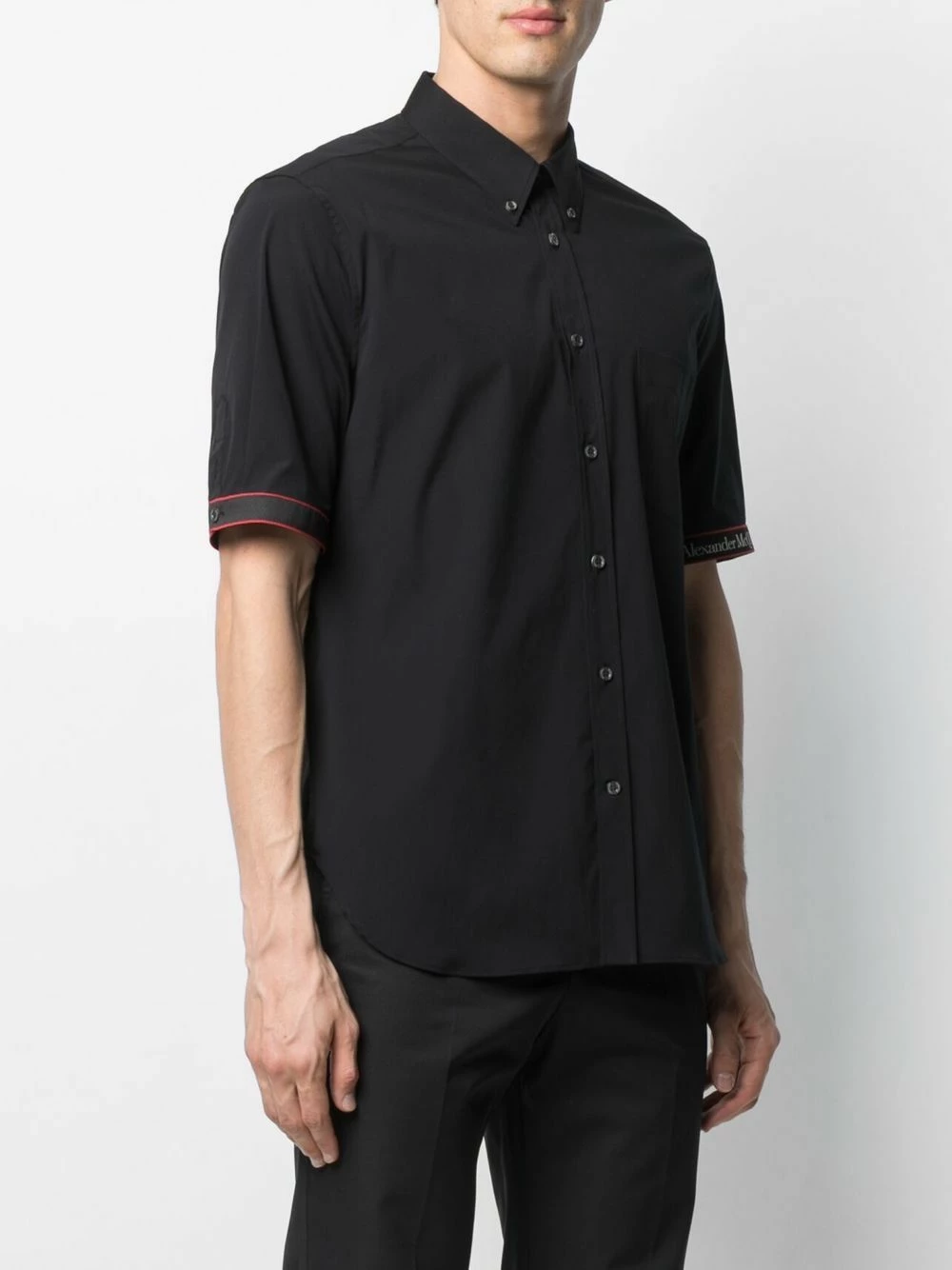 Alexander McQueen Logo trim short sleeve shirt 3 Alexander McQueen logo-trim short-sleeve shirt