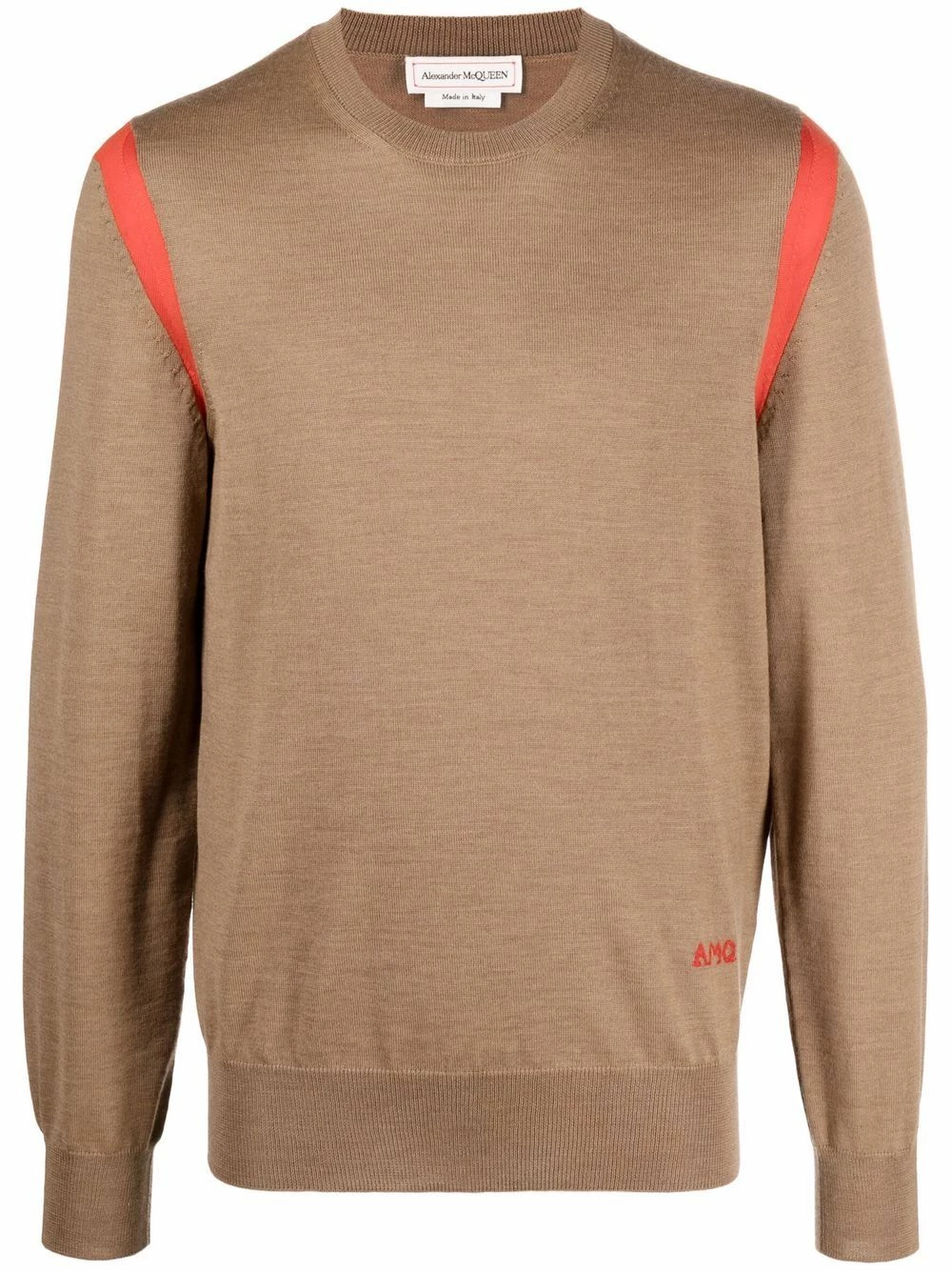 Alexander McQueen Contrast panel fine knit jumper 1 Alexander McQueen contrast-panel fine knit jumper