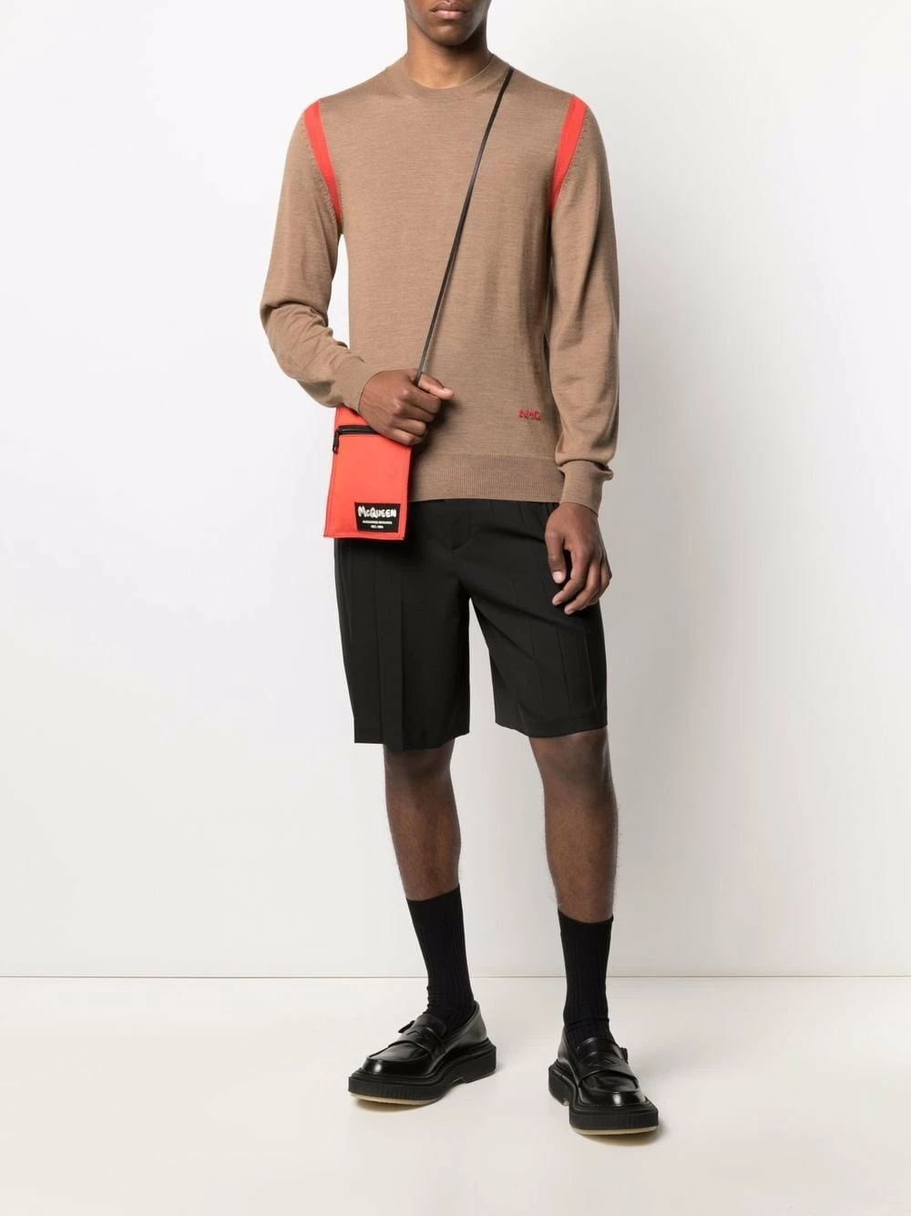 Alexander McQueen Contrast panel fine knit jumper 2 Alexander McQueen contrast-panel fine knit jumper