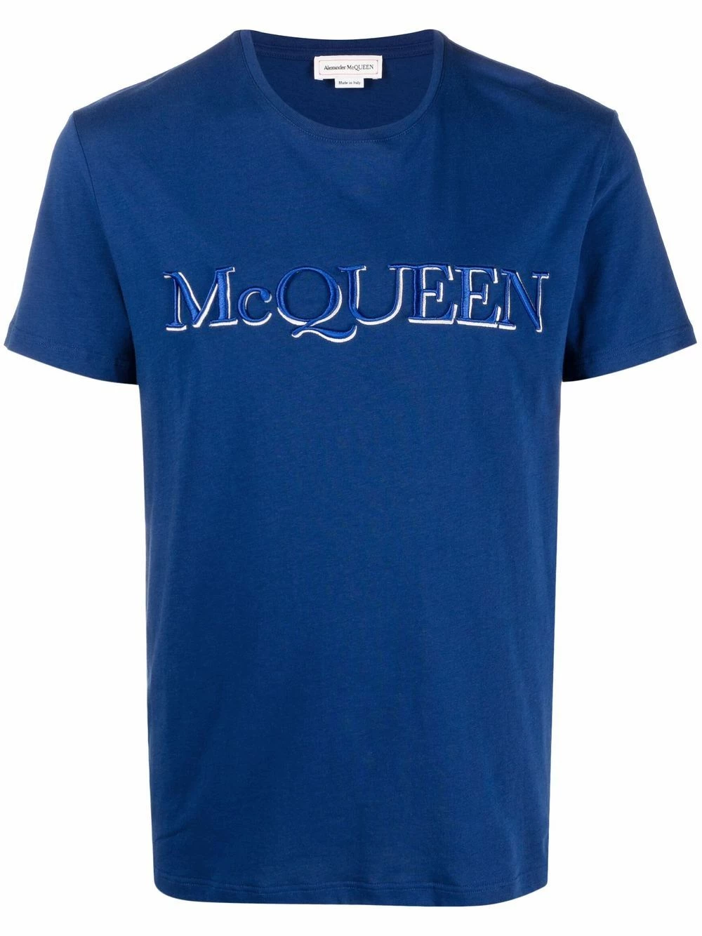 Alexander McQueen Logo embroidered short sleeve T shirt 1 Alexander McQueen logo embroidered short-sleeve T-shirt