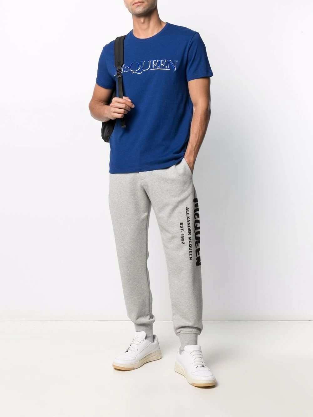 Alexander McQueen Logo embroidered short sleeve T shirt 2 Alexander McQueen logo embroidered short-sleeve T-shirt