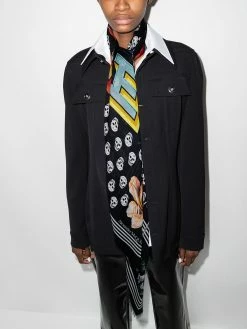 Alexander McQueen skull-print logo scarf