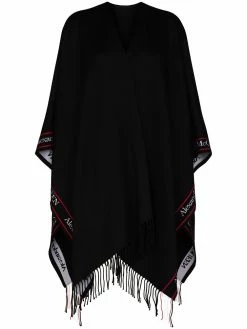 Alexander McQueen logo trim cape