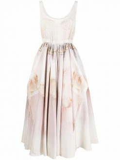 Alexander McQueen tulle toile bow drape dress