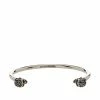 Alexander McQueen crystal skull open cuff bracelet