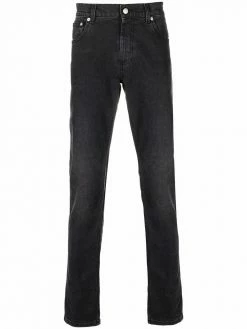 Alexander McQueen logo-embroidered straight-leg jeans
