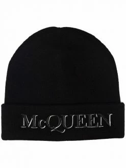 Alexander McQueen embroidered-logo beanie