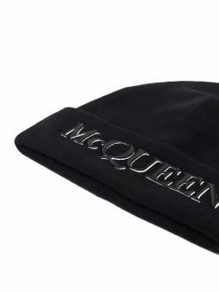 Alexander McQueen embroidered-logo beanie
