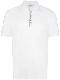 Alexander McQueen logo-tape short-sleeve polo shirt