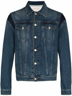 Alexander McQueen logo-embossed denim jacket