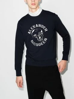 Alexander McQueen embroidered skull logo sweatshirt