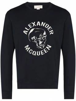 Alexander McQueen embroidered skull logo sweatshirt