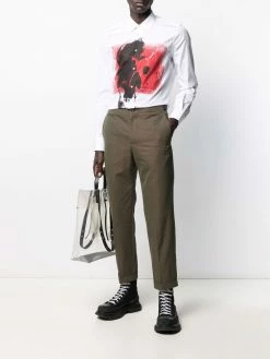 Alexander McQueen logo-strap tailored trousers