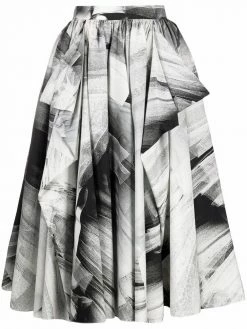 Alexander McQueen high-waisted gathered-detail skirt