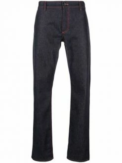 Alexander McQueen contrast-stitch straight-leg jeans