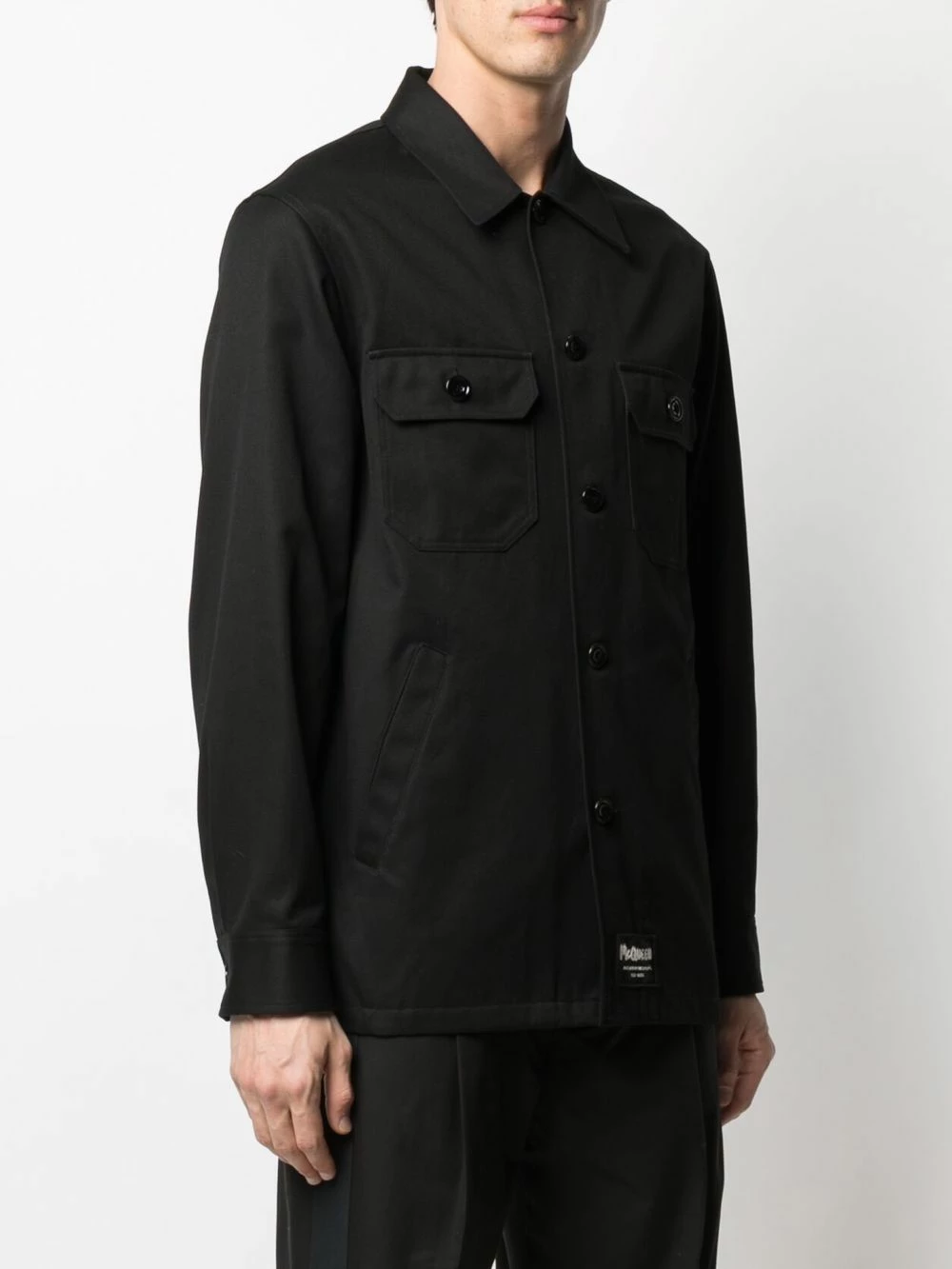 Alexander McQueen Logo patch shirt jacket 3 Alexander McQueen logo-patch shirt jacket