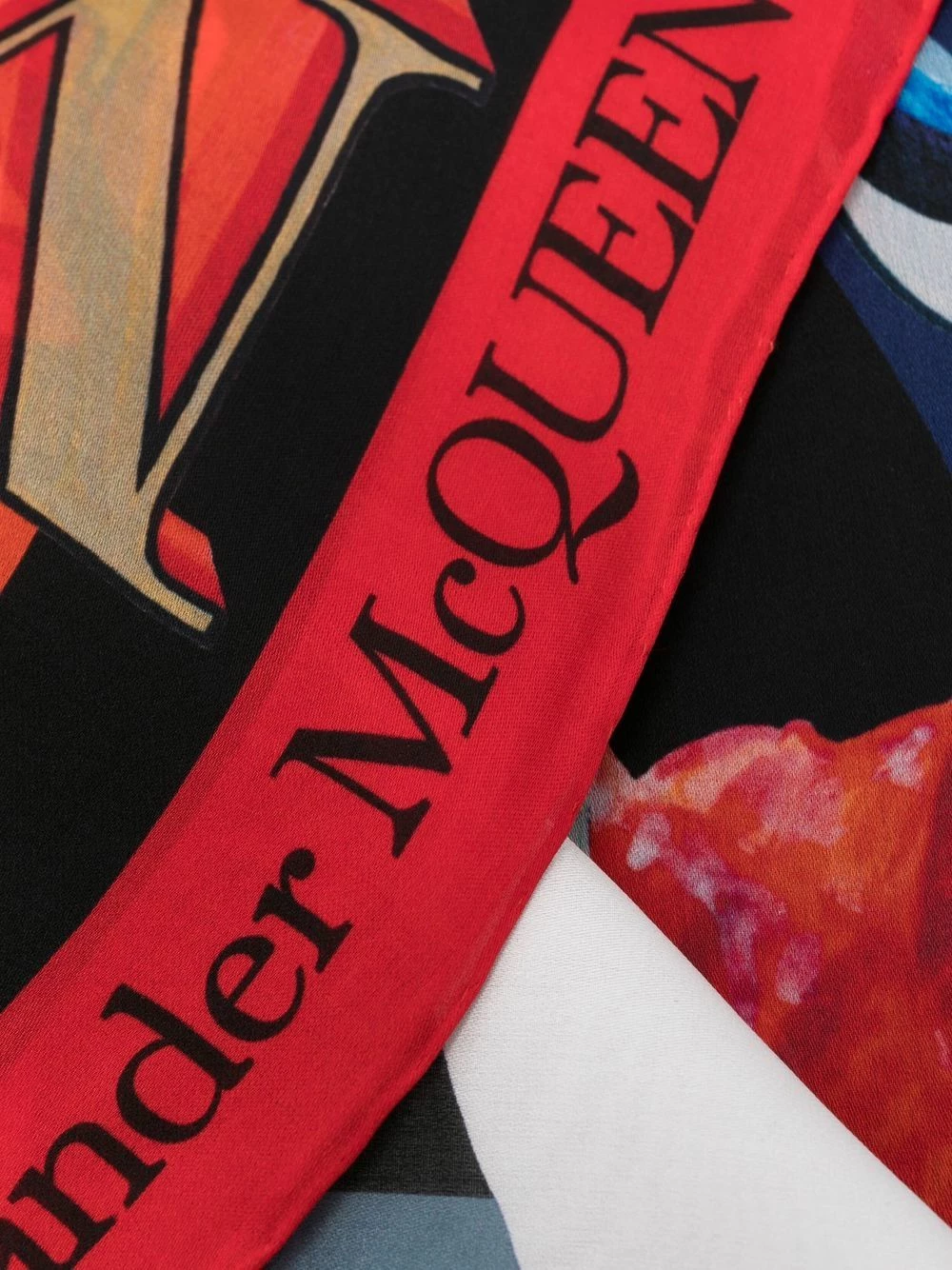 Alexander McQueen Rose print silk scarf 3 Alexander McQueen rose print silk scarf