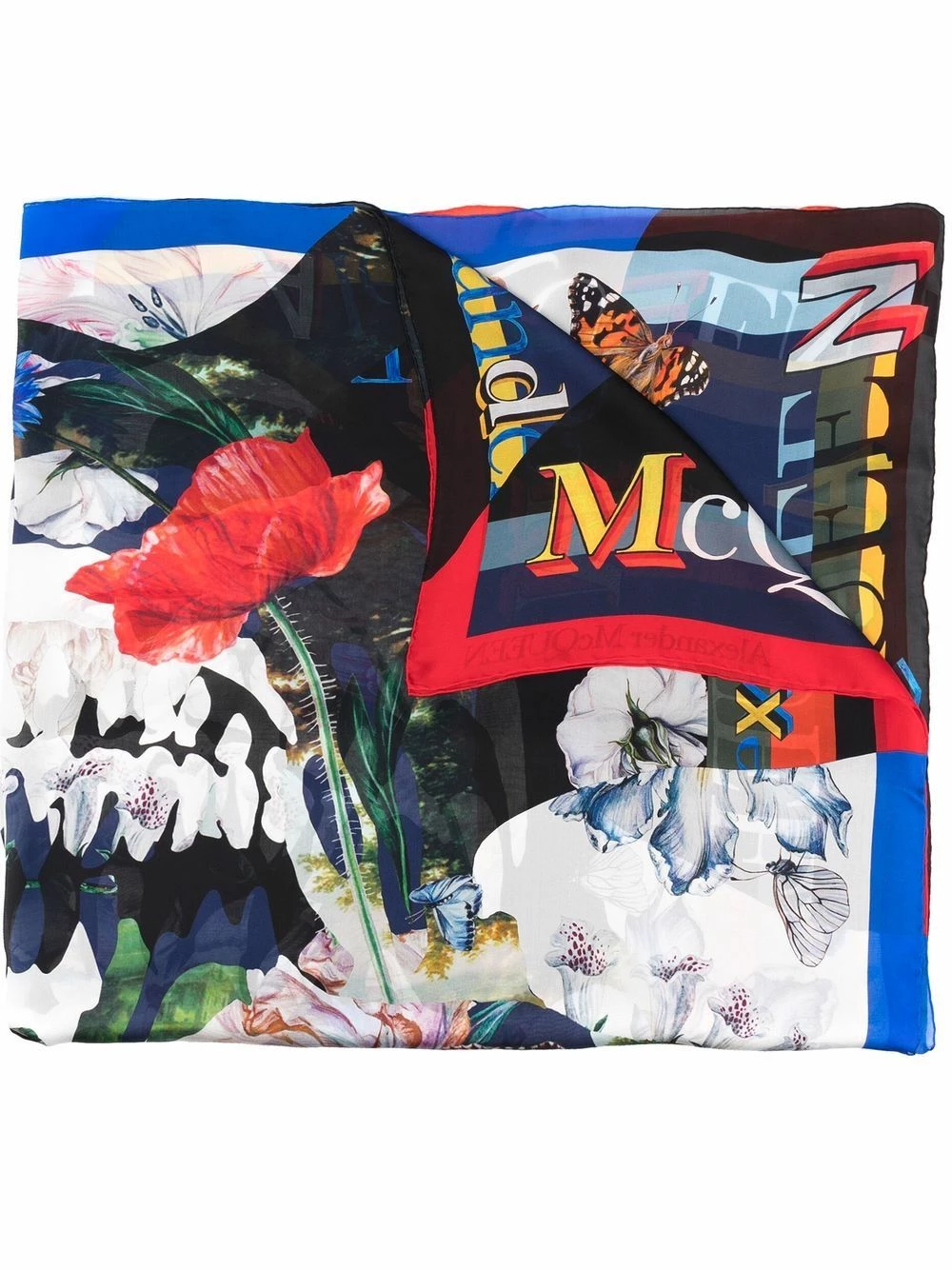 Alexander McQueen Rose print silk scarf 1 Alexander McQueen rose print silk scarf