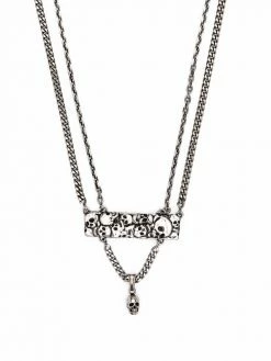 Alexander McQueen skull-embellished layered necklace