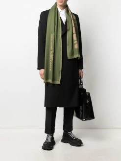 Alexander McQueen logo-embellished wool scarf