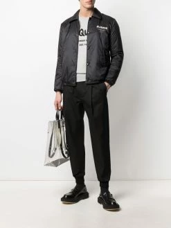 Alexander McQueen logo-print bomber jacket