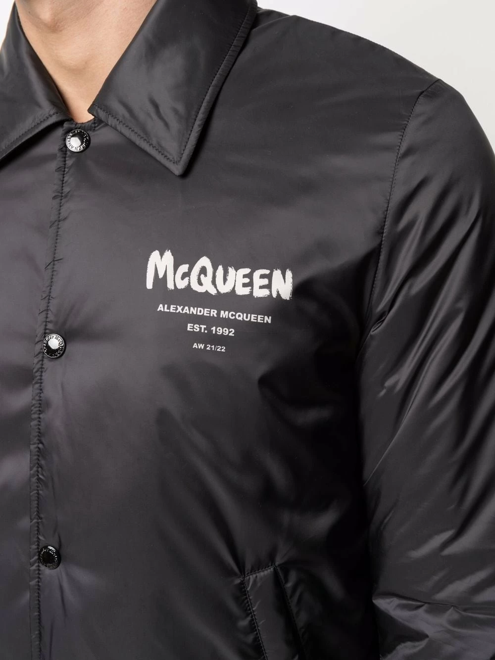 Alexander McQueen Logo print bomber jacket 5 Alexander McQueen logo-print bomber jacket