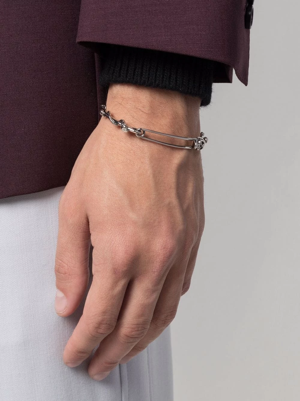 Alexander McQueen Skull safety pin bracelet 2 Alexander McQueen Skull safety pin bracelet