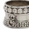 Alexander McQueen skull-engraved thick ring