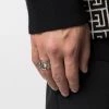 Alexander McQueen skull-engraved thick ring