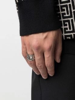 Alexander McQueen skull-engraved thick ring