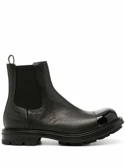 Alexander McQueen contrast-toecap leather boots