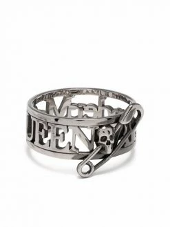 Alexander McQueen skull safety pin ring