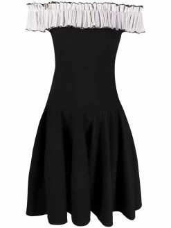 Alexander McQueen off-shoulder flared dress