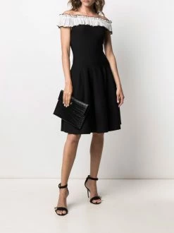 Alexander McQueen off-shoulder flared dress