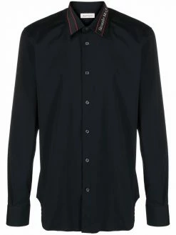 Alexander McQueen logo-tape long-sleeve shirt
