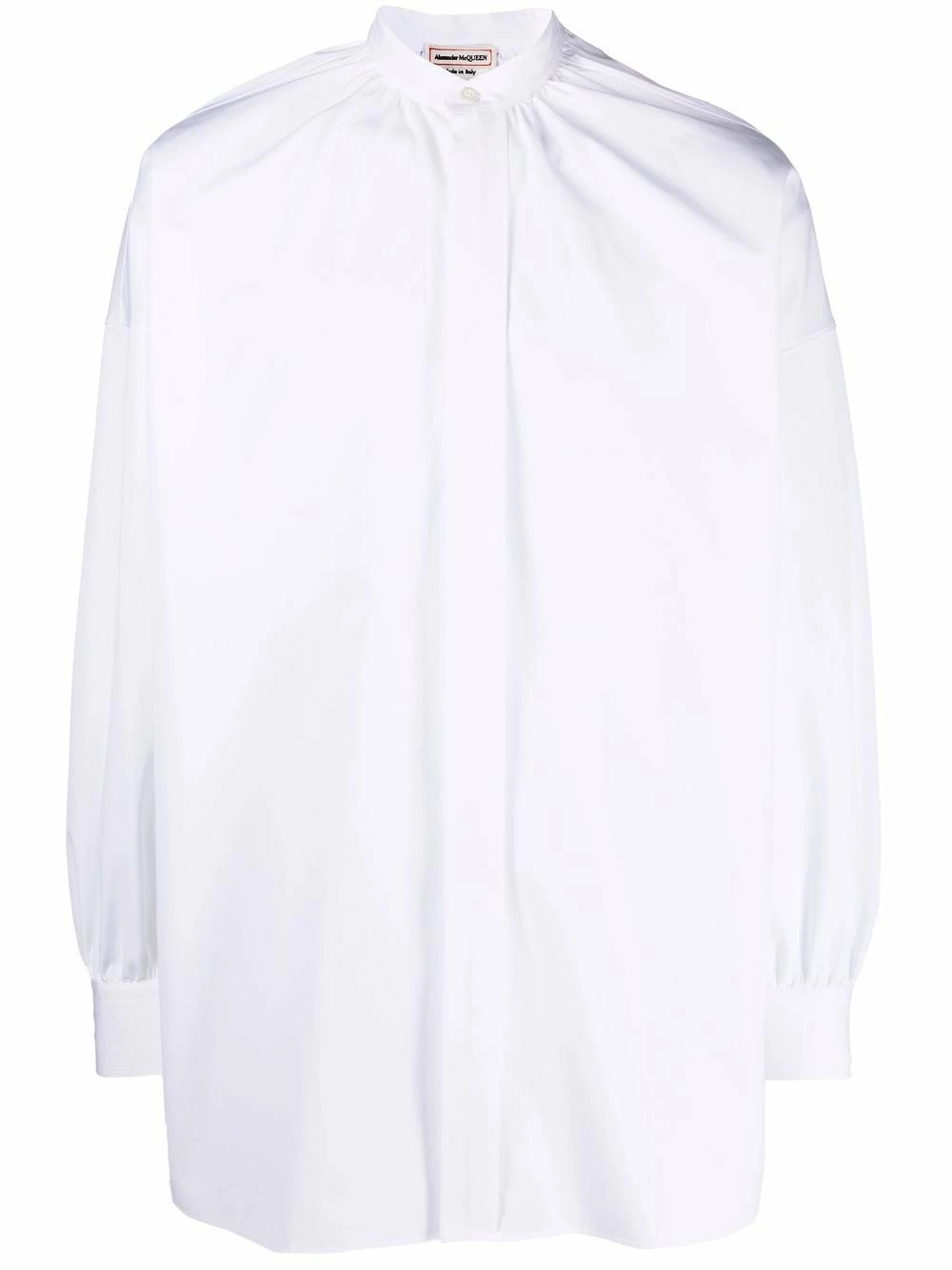 Alexander McQueen Gathered sleeve dropped shoulder shirt 1 Alexander McQueen gathered sleeve dropped shoulder shirt