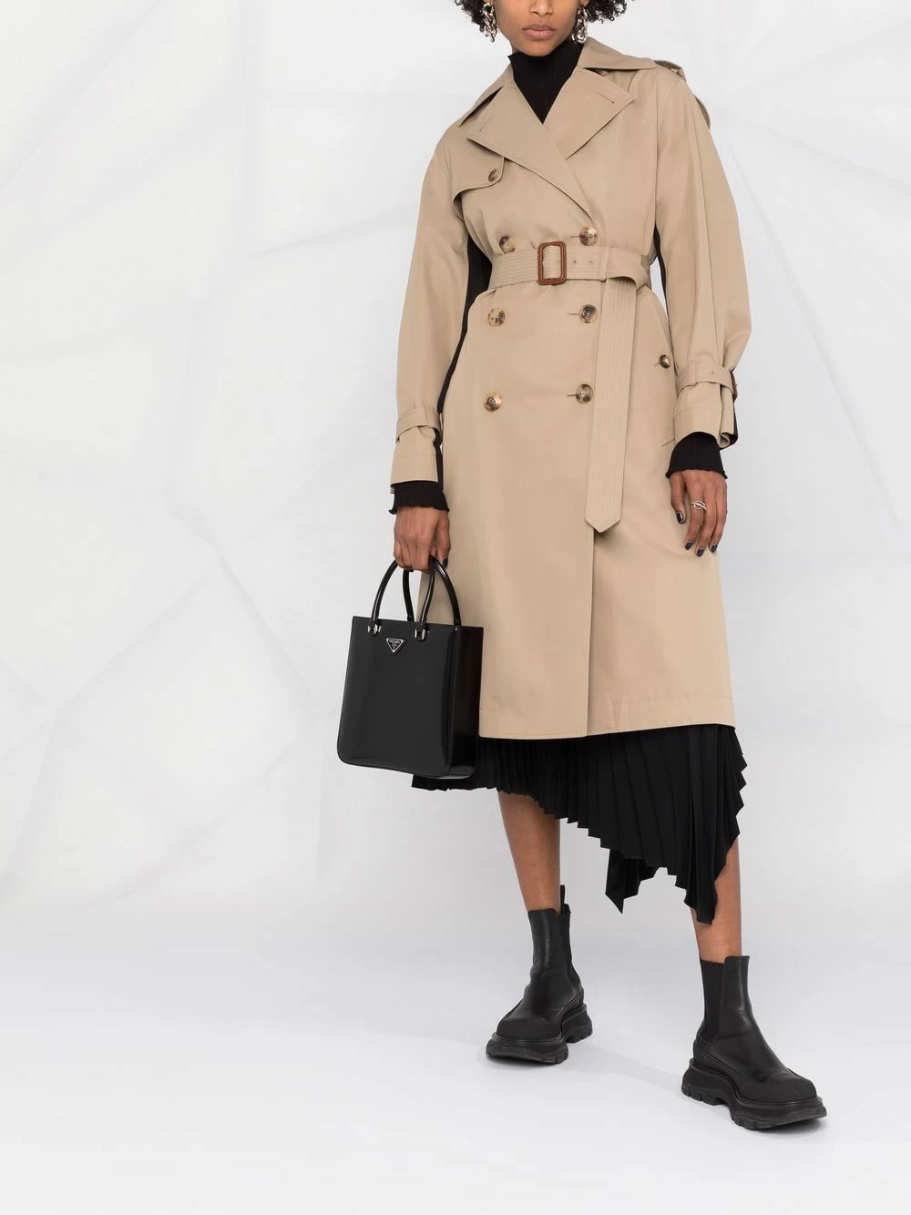 Alexander McQueen Hybrid Graffiti belted trench coat 6 Alexander McQueen Hybrid Graffiti belted trench coat