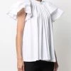 Alexander McQueen Ruffled sleeve cotton blouse 7 Alexander McQueen ruffled-sleeve cotton blouse