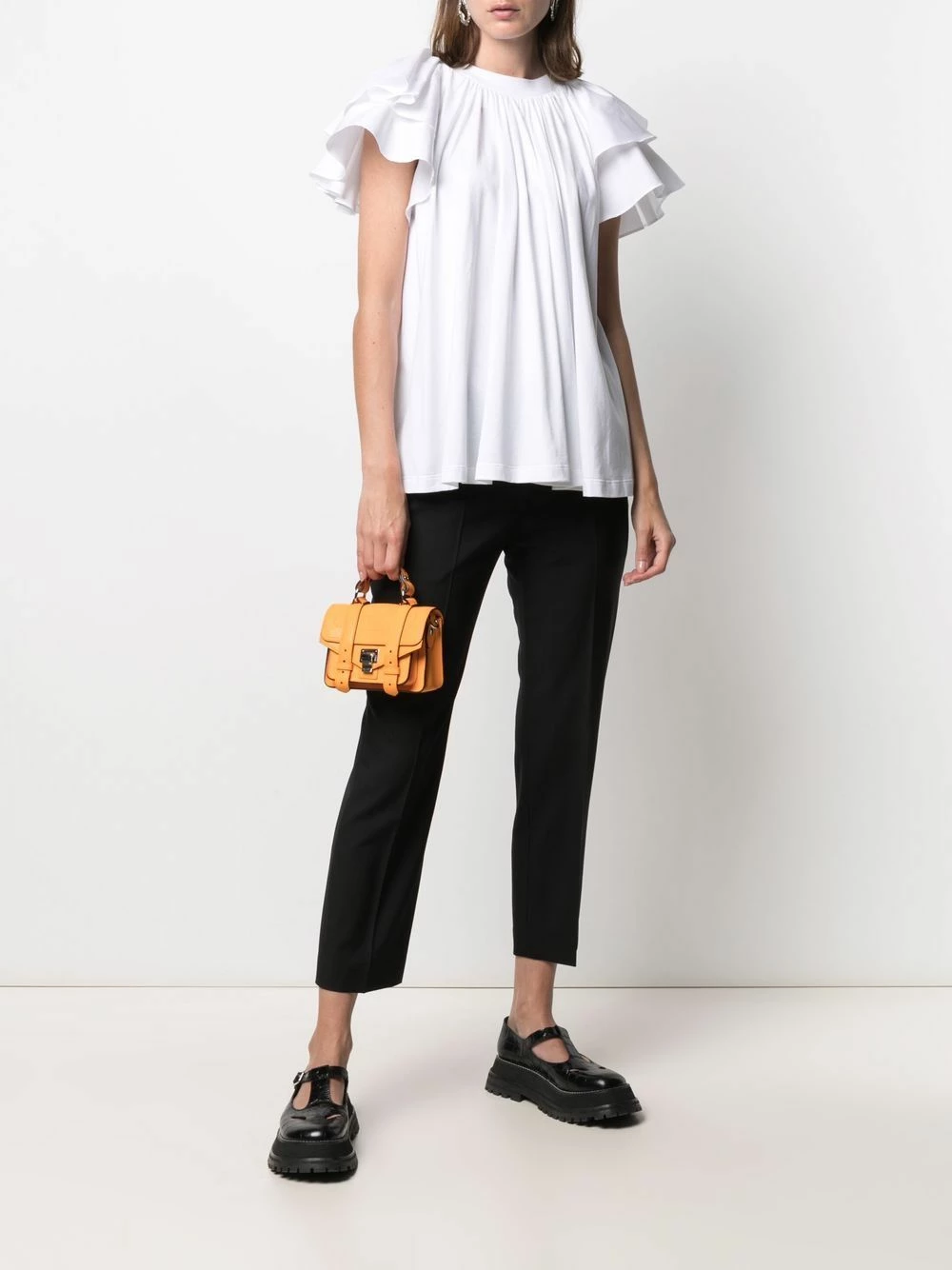 Alexander McQueen Ruffled sleeve cotton blouse 2 Alexander McQueen ruffled-sleeve cotton blouse