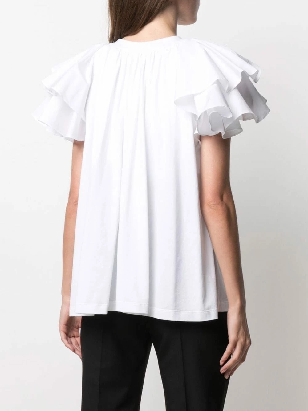 Alexander McQueen Ruffled sleeve cotton blouse 4 Alexander McQueen ruffled-sleeve cotton blouse